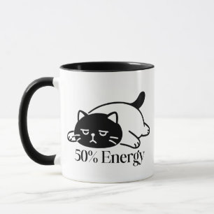 50% Energie Lustiges Low-Battery-Stimmungsdesign Tasse