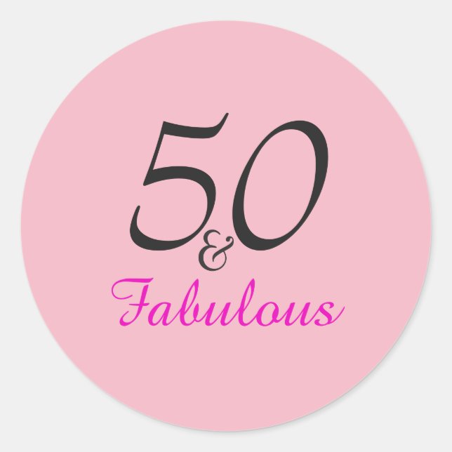 50 et autocollants fabuleux pour l'anniversaire (Devant)