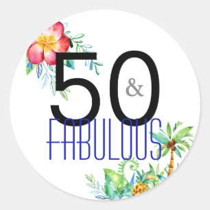 50 et cinquantième autocollants tropicaux fabuleu