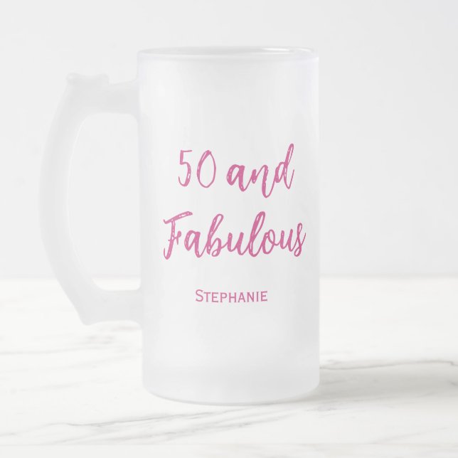 50 et fabuleuse 50e tasse de bière fraîche rose mo (Gauche)