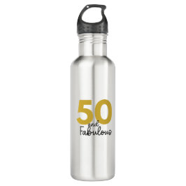 50 et fabuleuse bouteille d'eau noire et d'or