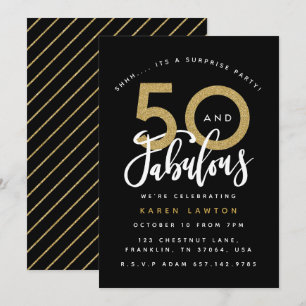 50 et fabuleuse invitation à la fête d'anniversair