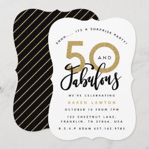 50 et fabuleuse invitation à la fête d'anniversair