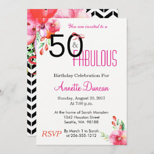 50 et fabuleuse invitation à la fête du 50e annive