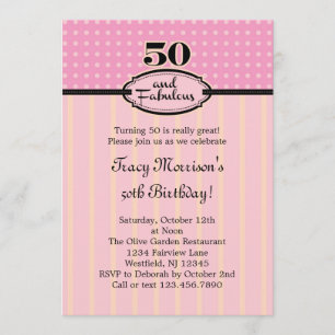 50 et fabuleuse invitation d'anniversaire