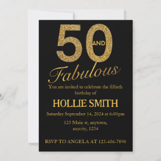50 et fabuleuse invitation d'anniversaire