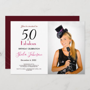50 et fabuleuse invitation de fête d'anniversaire