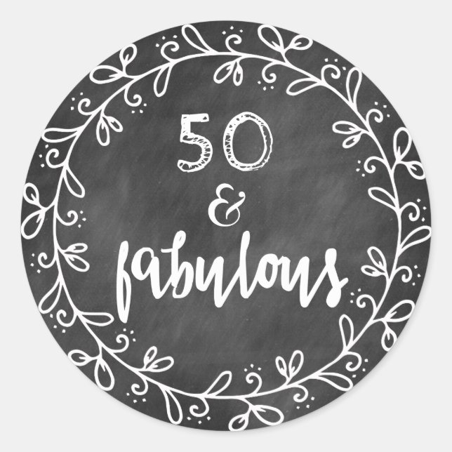 50 et fabuleux 50e Anniversaire Autocollants perso (Devant)