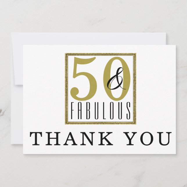 50 et fabuleux 50e anniversaire Carte de remerciem (Devant)