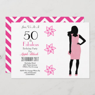 50 et fabuleux 50e anniversaire Invitation Chevron