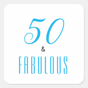 50 Et Fabuleux Élégant Sticker Carré Anniversaire