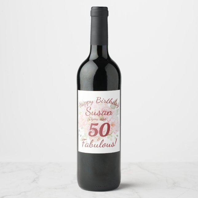 50 et fabuleux Étiquette de bouteille de vin d'ann (Devant)