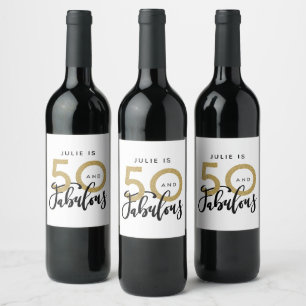 50 et fabuleux étiquette de fête d'anniversaire