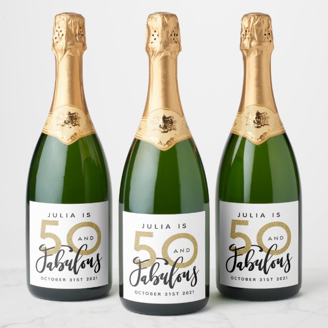 50 et fabuleux étiquette de fête d'anniversaire (Bouteilles)