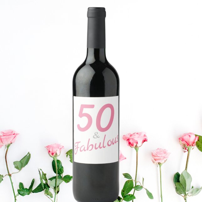 50 et fabuleux Étiquette de vin d'anniversaire (Créateur téléchargé)