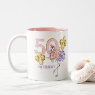 50 et fabuleux Flamant rose rose floral Mug