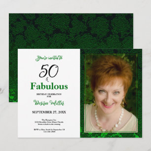 50 Et Fabuleux Green Floral Invitation Anniversair
