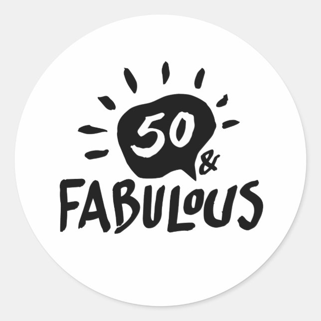 50 et fabuleux Sticker noir/blanc 50e anniversaire (Devant)