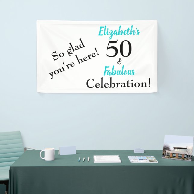 50 et Fabuleux Turquoise Anniversaire bannière (Salon professionnel)