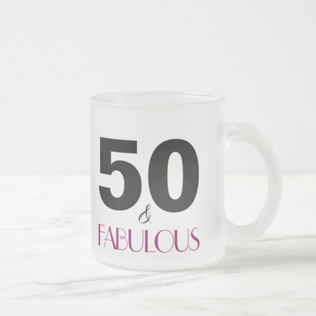 50 et Fabulous Pink 50e anniversaire Gift Mug (Droit)