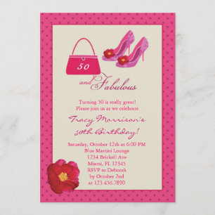 50 et invitation fabuleuse d'anniversaire de mode