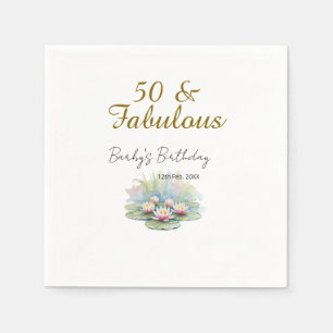 50 & Fabelhaft goldene Wasserlotus-Lilie Wasserfar Serviette