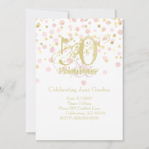 50 & fabelhafte Elegant zum Geburtstag Einladung