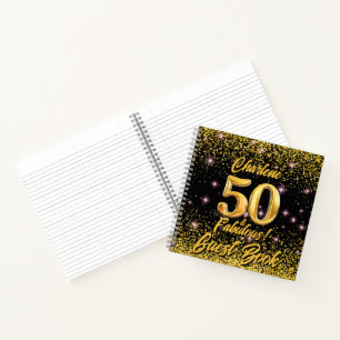 50 fabelhafte Gold Glitzer Pink Stars 50. Geburtst Notizbuch