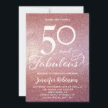 50 fabelhafte Rose Gold Glitzer Geburtstagsparty I Einladung<br><div class="desc">50 & fabelhafte Geburtstagsfeier Einladung in Rose Gold Glitzer.</div>