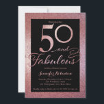50 fabelhafte Rose Gold Glitzer Geburtstagsparty I Einladung<br><div class="desc">50 & fabelhafte Geburtstagsfeier Einladung in Rose Gold Glitzer.</div>