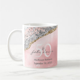 50 fabelhafte Rose Gold Glitzer Moderner Geburtsta Kaffeetasse