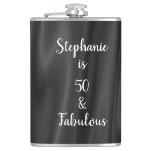 50 & fabelhafte Schwarz & Weiß Elegant Satin Look Flachmann