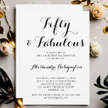 50 fabelhafte weiße schwarze, einfache Minimaltypo Einladung<br><div class="desc">Beliebt "50 und fabelhaft "Geburtstag Thema für diesen wichtigen Meilenstein. Elegantes, sauberes und einfaches Einladungs-Design. Weißer Hintergrund mit schwarzer Kalligrafie handschriftlich, und minimalistisch schwarze Typografie Skript Versatile Design, geeignet für alle Jahreszeiten und fast alle Arten von Standort. Zeitloser Aspekt, lässiger Ansatz, leicht nach Ihren Wünschen anzupassen. Der Designer steht Ihnen...</div>