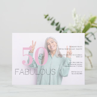 50 Fabelhaftes Foto Moderne Pink 50. Geburtstagspa Einladung