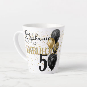 50 & Fabuleux Black Gold Glam Petite Mug Latte