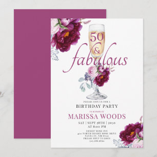 50 Fabuleux Champagne Floral Invitation Anniversai