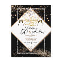50 & Fabuleux Ights Anniversaire Fête Invitation