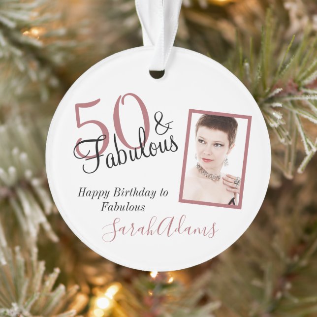 50 & Fabuleux nuances roses Acrylique d'anniversai (Arbre)