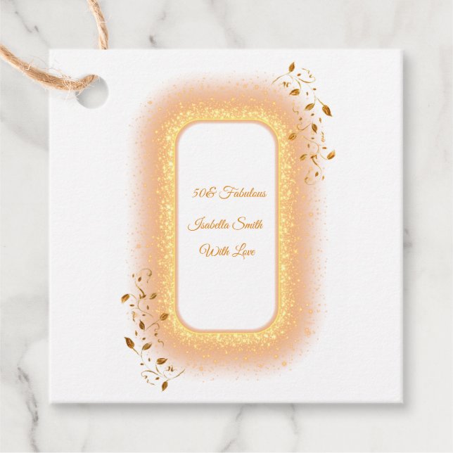 50& Fabuleux or fête d'anniversaire étiquettes de  (Devant)