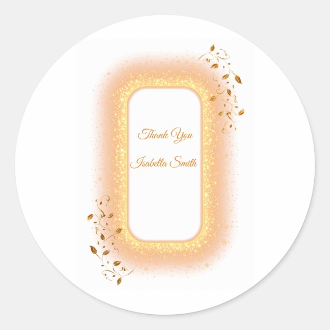 50& Fabuleux stickers ronds d'anniversaire doré (Devant)