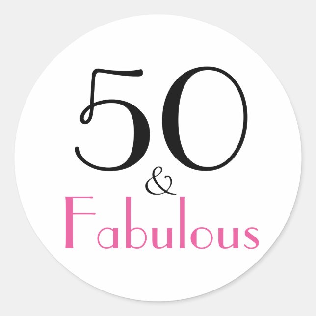 50 & Fabulous | 50. Geburtstag Runder Aufkleber (Vorderseite)