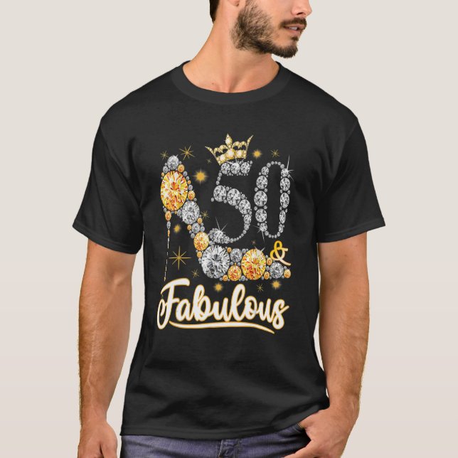 50 & fabulous 50 Years Old 50 th Birthday Diamond  T-Shirt (Vorderseite)