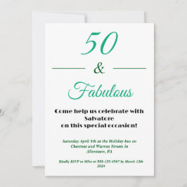  50 & Fabulous 50th  Birthday Invitation