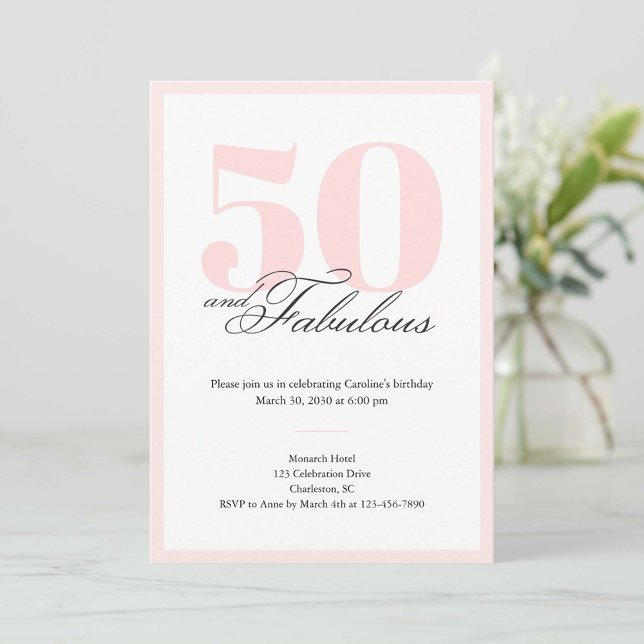 50 & Fabulous 50th Birthday Invitation (Créateur téléchargé)
