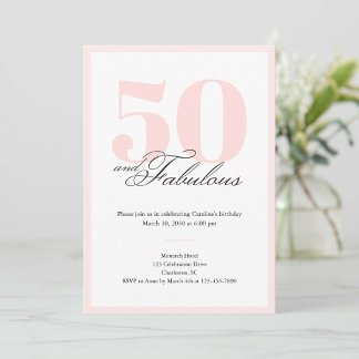 50 & Fabulous 50th Birthday Invitation Einladung