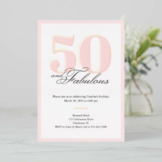50 & Fabulous 50th Birthday Invitation Folieneinladung