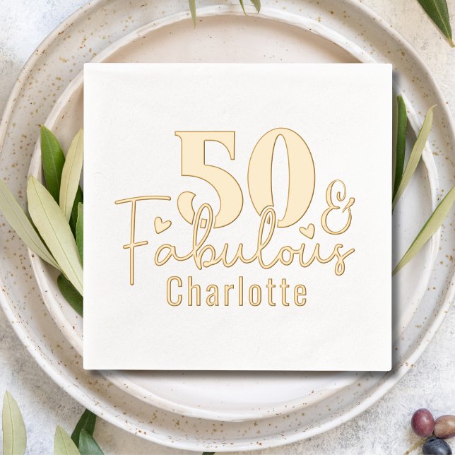 50 & Fabulous 550 Geburtstag Personalisiert Servietten Mit Folie (Von Creator hochgeladen)
