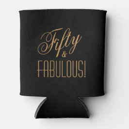 50% & FABULOUS Birthday Black Gold Personalisiert Dosenkühler