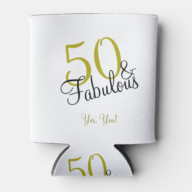 50 & Fabulous Birthday Elegant Gold Dosenkühler (Vorderseite)