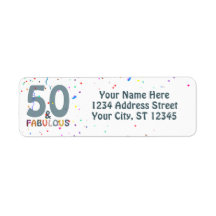50 & Fabulous Birthday Fun Blue Trendy Typografie